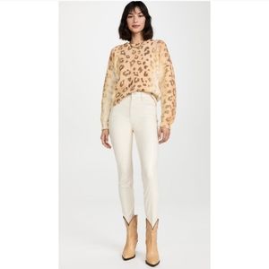 MOTHER | Faux Leather The Super Swooner in Wax On, Wax Off Egret Size 30 NEW